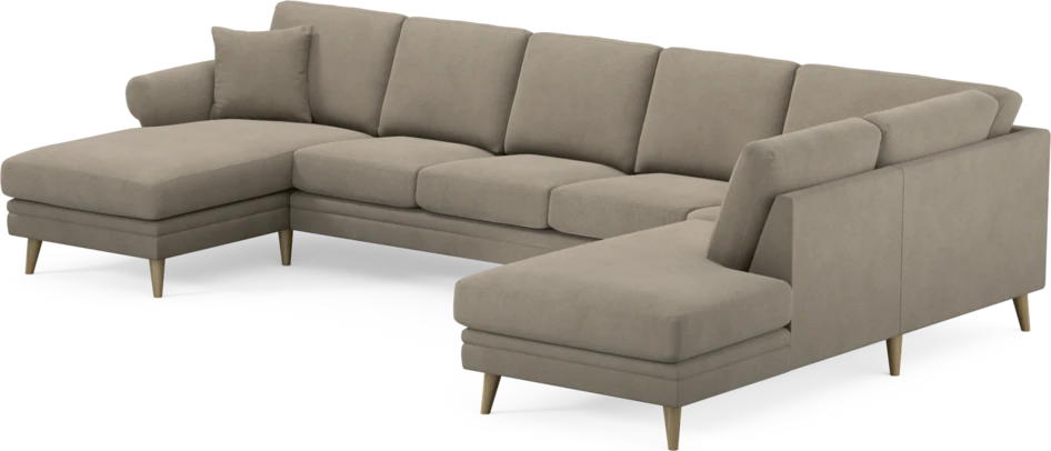 Eden - 3-sits soffa med schäslong vänster och divan höger - Beige