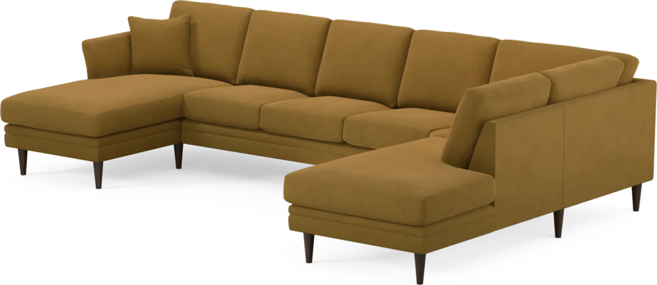 Eden - 3-sits soffa med schäslong vänster och divan höger - Gul