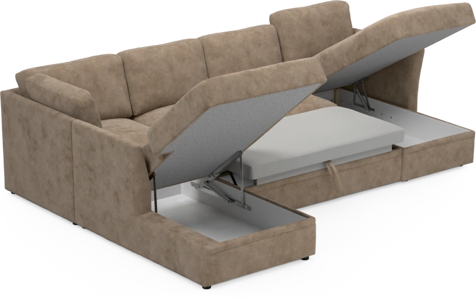 Öland - Bäddsoffa med divan vänster och schäslong höger - Beige