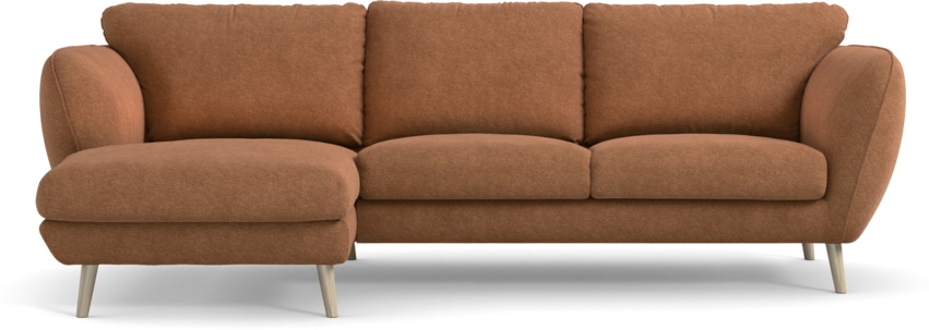 Madison Lux - 2-sits soffa med schäslong vänster - Orange