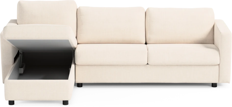 Lindö - Bäddsoffa 2,5-sits med schäslong, vändbar - Vit