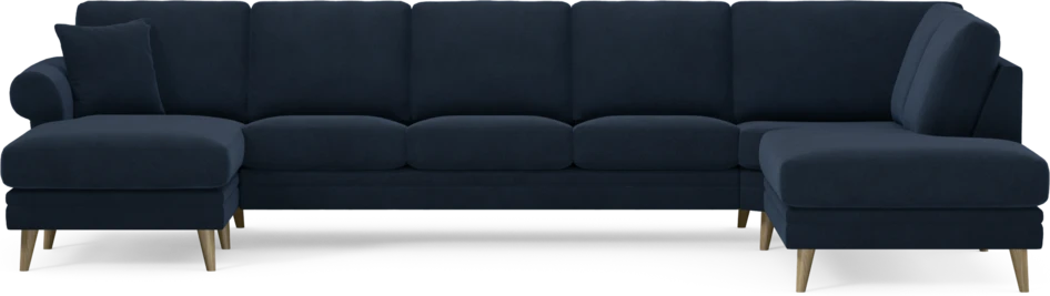 Eden - 3-sits soffa med schäslong vänster och divan höger - Blå