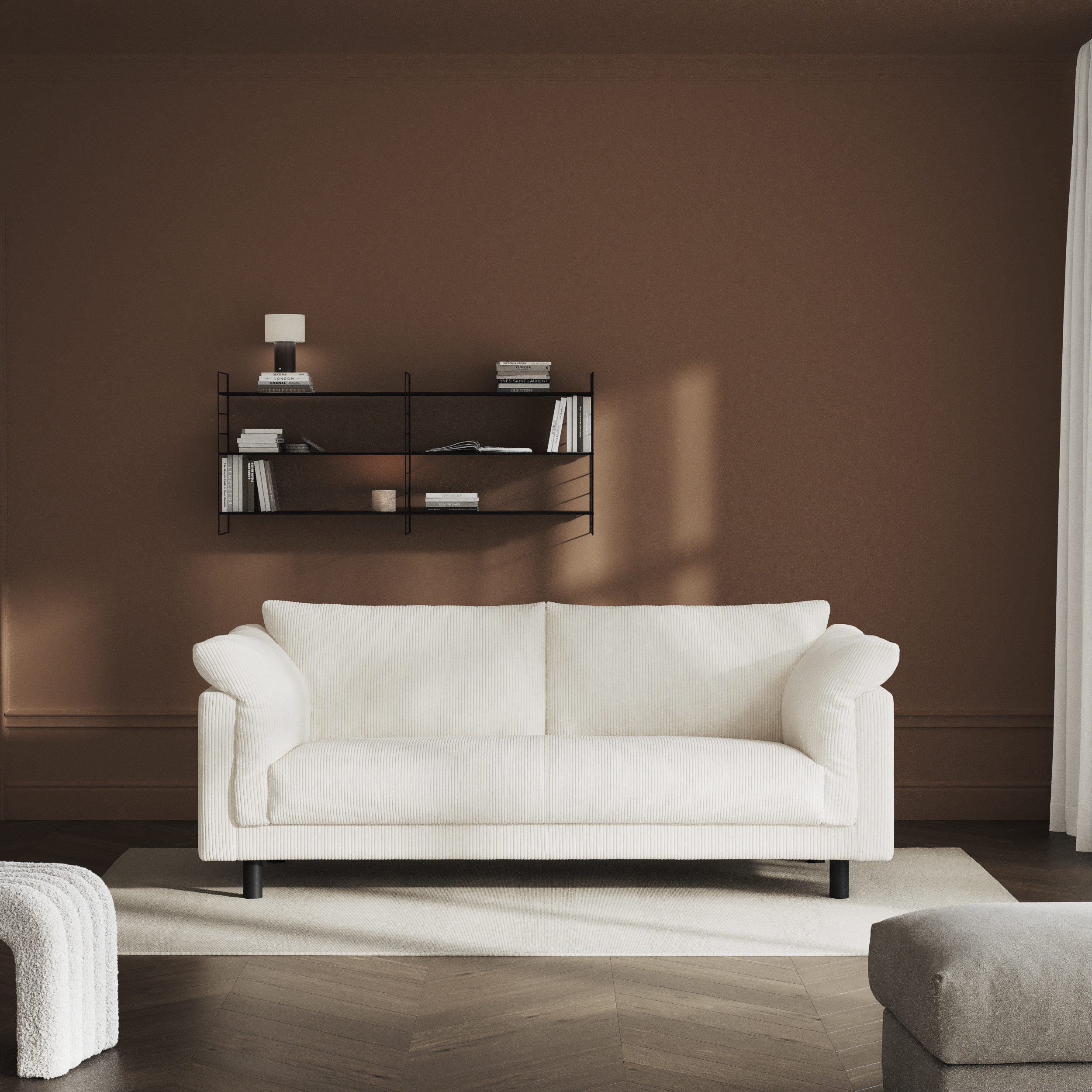 Cherrie, 2,5-sits soffa, hel dyna, fast klädsel