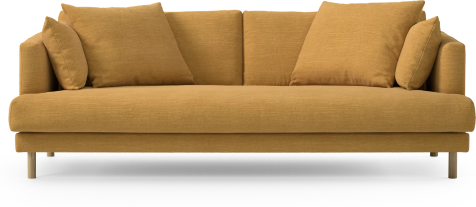 Harper - 3-sits soffa, hel dyna - Gul