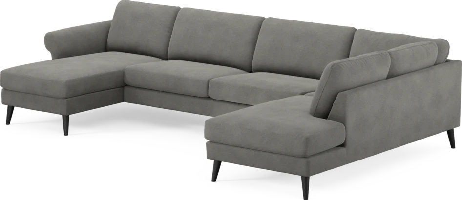 Bridge - 3-sits soffa med schäslong vänster och divan höger - Grå