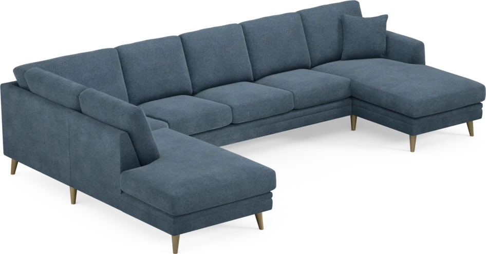 Eden - 3-sits soffa med divan vänster och schäslong höger - Blå