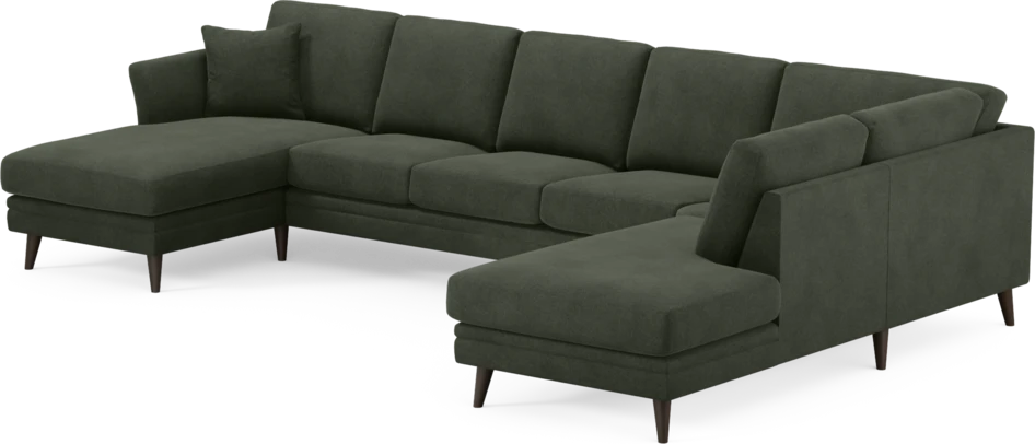 Eden - 3-sits soffa med schäslong vänster och divan höger - Grön