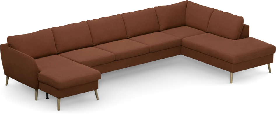 County - 4-sits soffa med schäslong vänster och divan höger - Orange