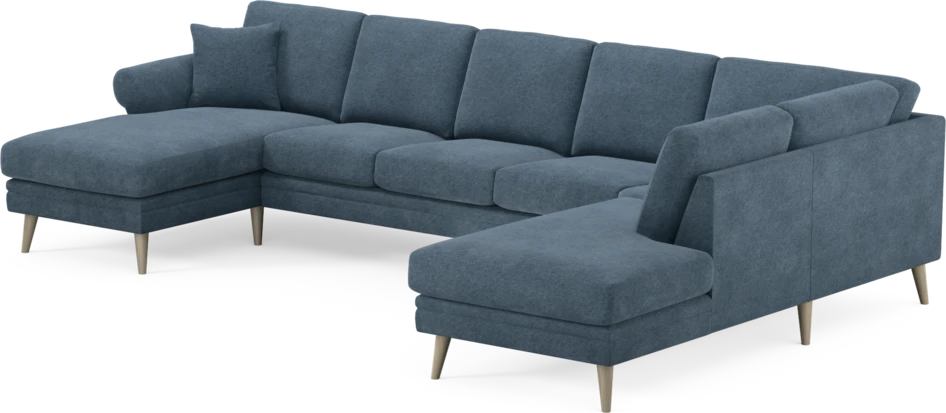 Eden - 3-sits soffa med schäslong vänster och divan höger - Blå