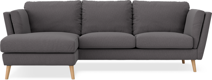 Madison Lux - 2-sits soffa med schäslong vänster - Grå
