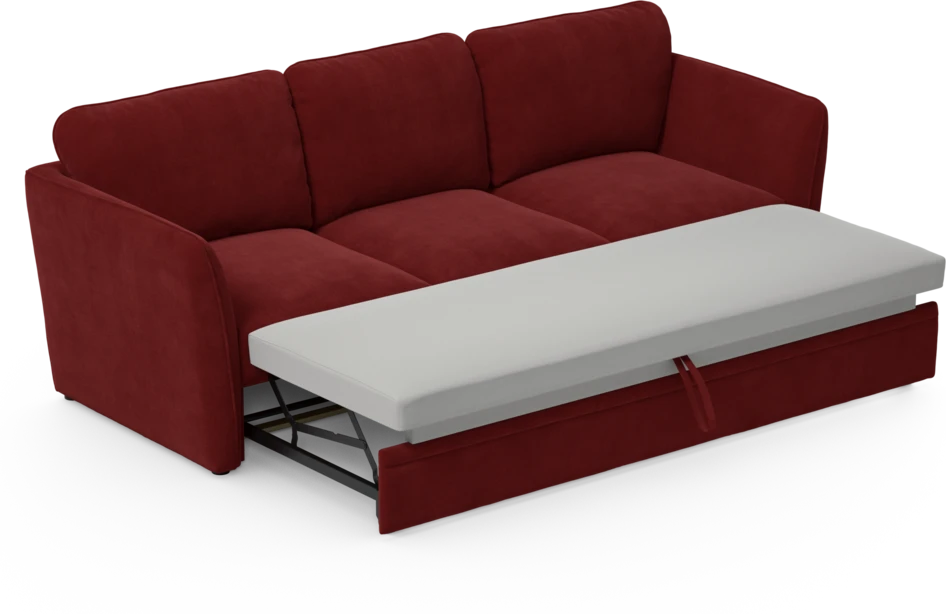 Öland - Bäddsoffa 3-sits, längsbäddad - Röd