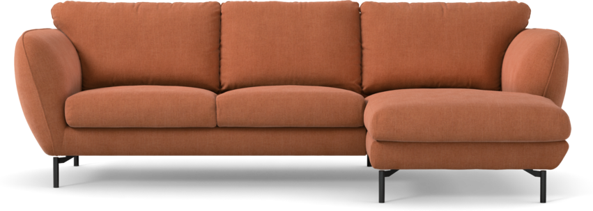 Madison - 2-sits soffa med schäslong höger - Orange