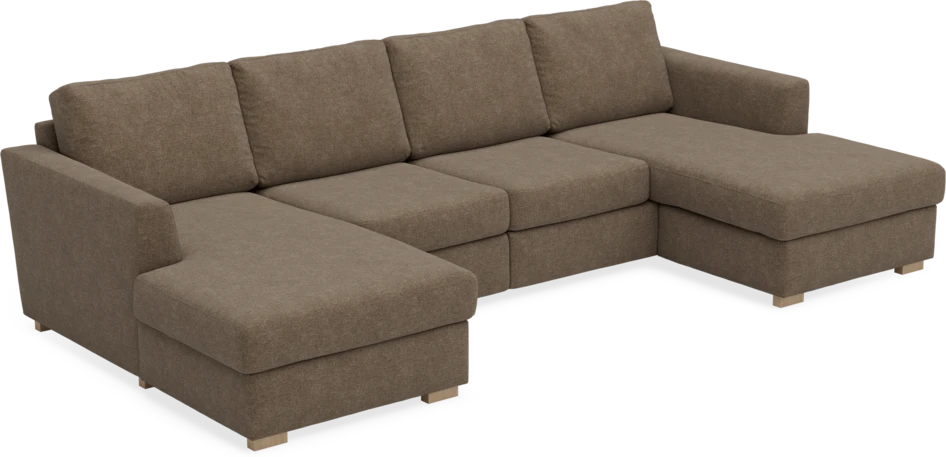 Friday - 2-sits soffa med två schäslonger - Brun