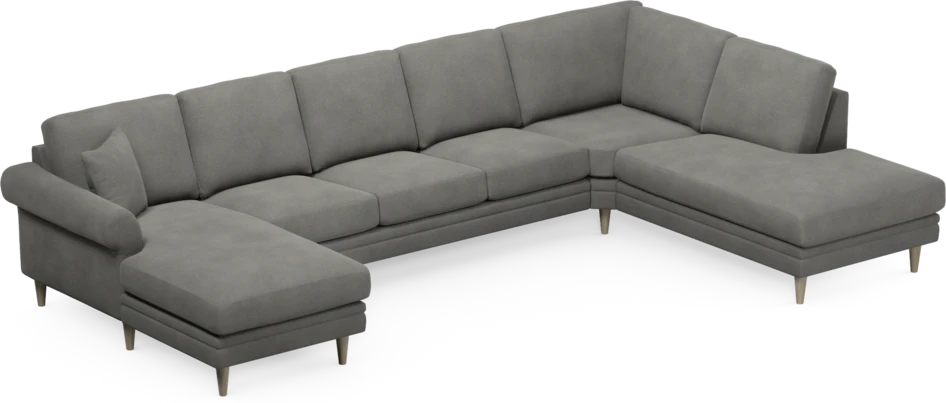 Eden - 3-sits soffa med schäslong vänster och divan höger - Grå