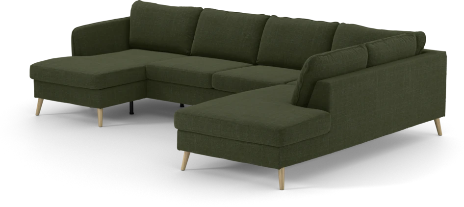 County - 3-sits soffa med schäslong vänster och divan höger - Grön