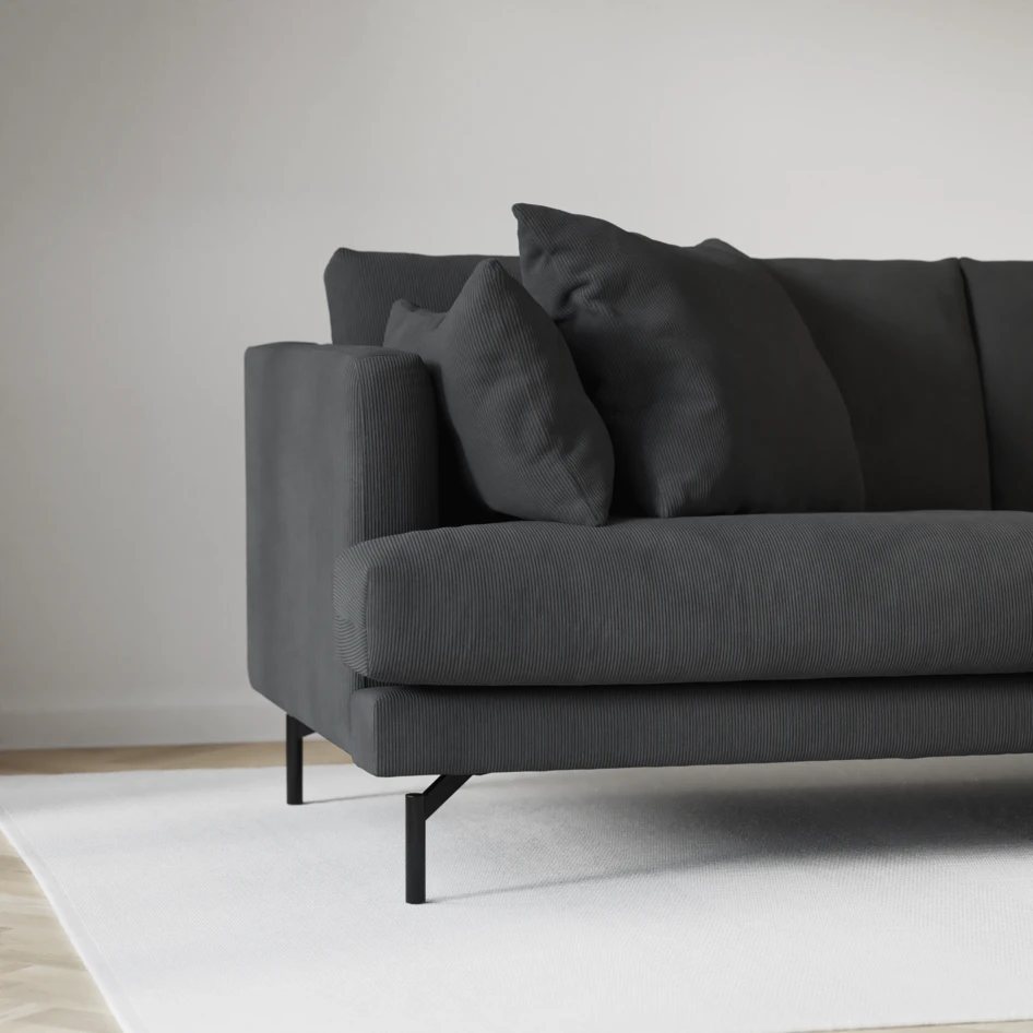 Harper - 3-sits soffa med divan höger - Grå