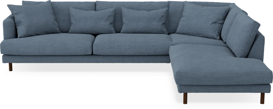 Harper - 3-sits soffa med divan höger - Blå