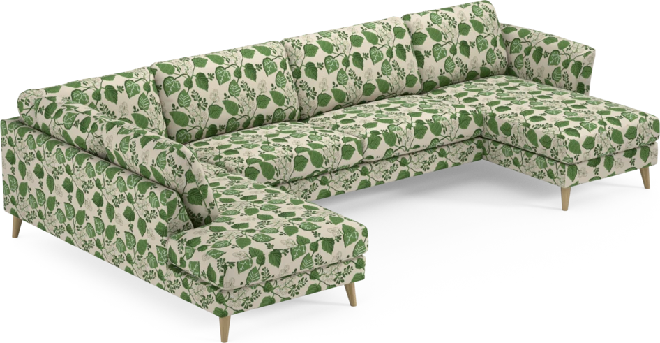 Bridge - 3-sits soffa med divan vänster och schäslong höger - Grön