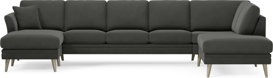Eden - 3-sits soffa med schäslong vänster och divan höger - Grå