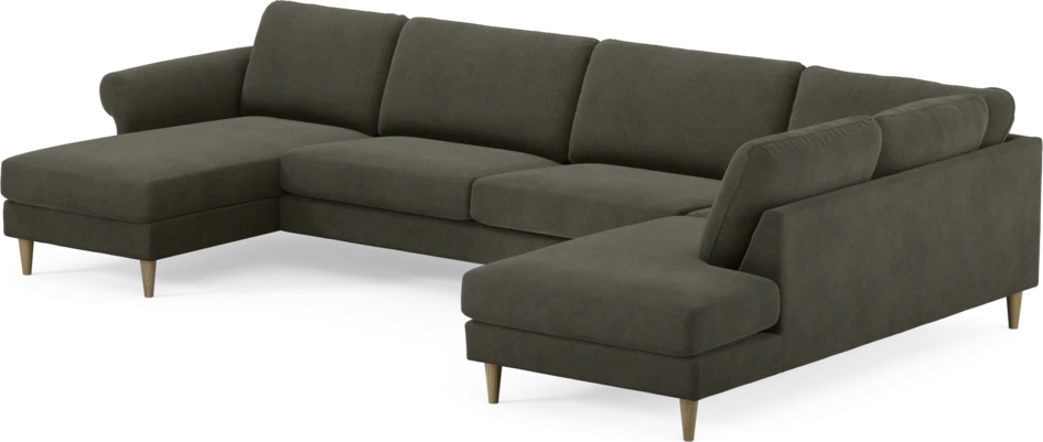 Bridge - 3-sits soffa med schäslong vänster och divan höger - Grå