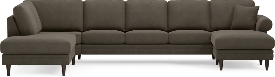 Eden - 3-sits soffa med divan vänster och schäslong höger - Brun