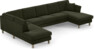 Eden - 3-sits soffa med divan vänster och schäslong höger - Grön