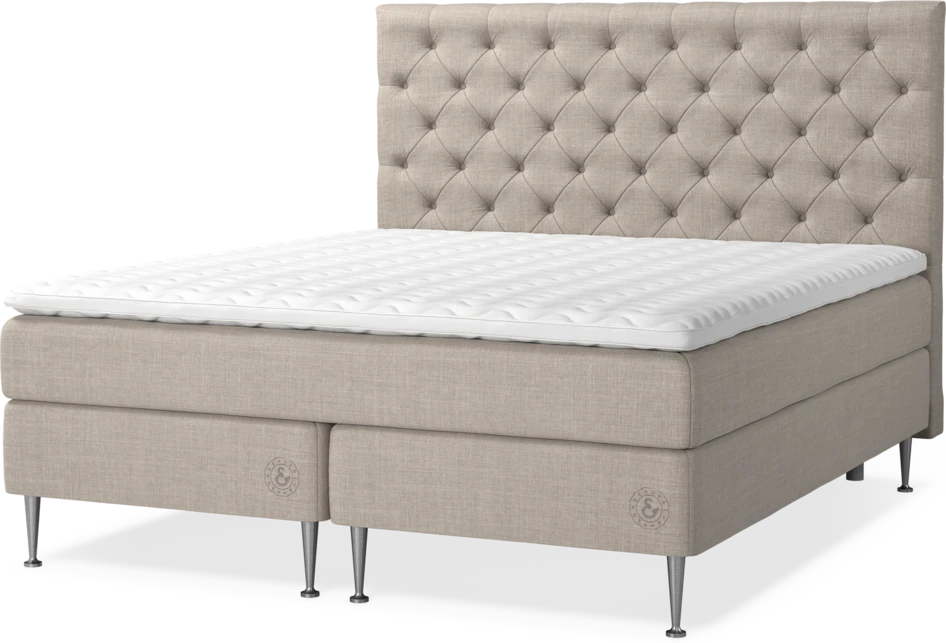 Saltskär Comfort - Kontinentalsäng, dubbelsäng med bäddmadrass Saltskär Comfort, sängben och pikerad sänggavel