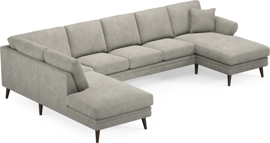 Eden - 3-sits soffa med divan vänster och schäslong höger - Grå