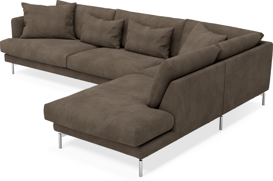 Harper - 3-sits soffa med divan höger - Brun