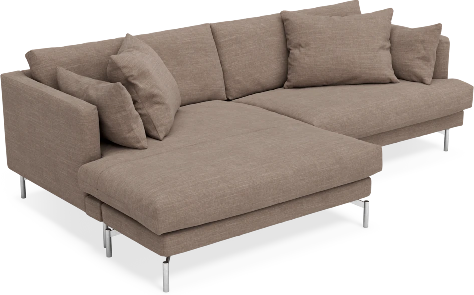 Harper - 4-sits med schäslong XL vänster - Brun