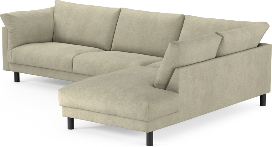 Cherrie - 3-sits soffa med divan höger, fast klädsel - Beige