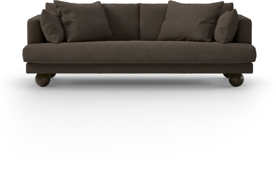 Harper - 3-sits soffa, hel dyna - Brun