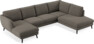 Madison Lux - 2-sits soffa med schäslong vänster och divan höger - Brun