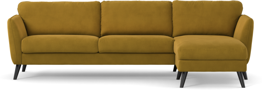 Bridge - 3-sits soffa med schäslong höger - Gul