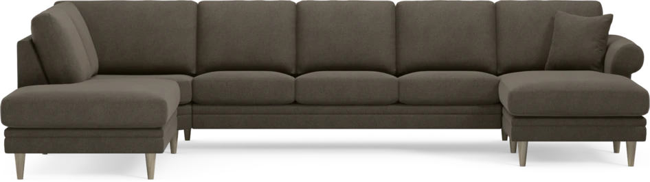 Eden - 3-sits soffa med divan vänster och schäslong höger - Brun