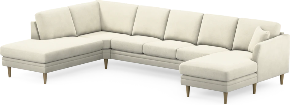 Eden - 3-sits soffa med divan vänster och schäslong höger - Vit
