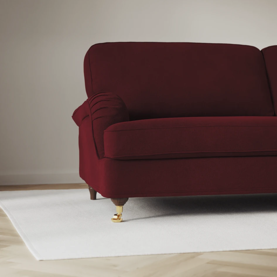 Oxford - 3-sits soffa svängd - Röd