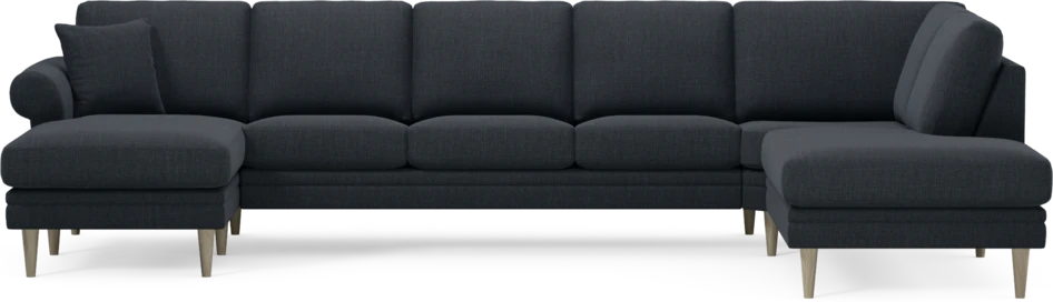 Eden - 3-sits soffa med schäslong vänster och divan höger - Blå