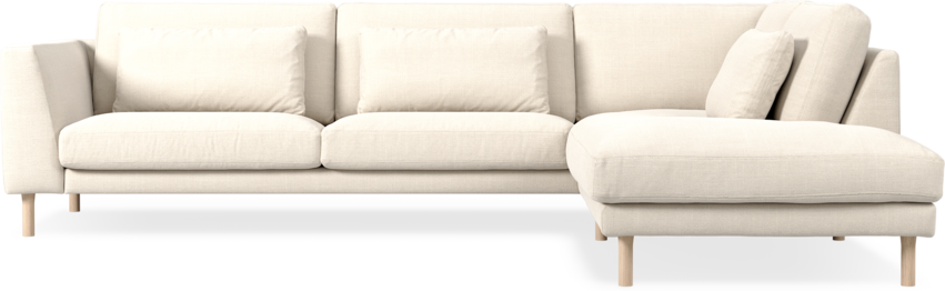 Willow - 3-sits soffa med divan höger, fast klädsel - Vit