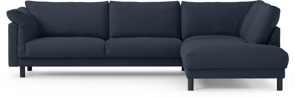 Cherrie - 3-sits soffa med divan höger, fast klädsel - Blå