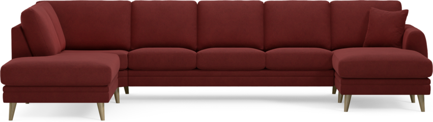 Eden - 3-sits soffa med divan vänster och schäslong höger - Röd