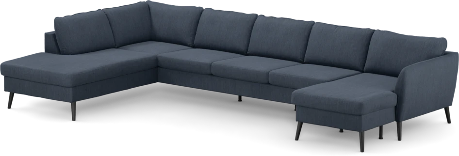 County - 4-sits soffa med divan vänster och schäslong höger - Blå