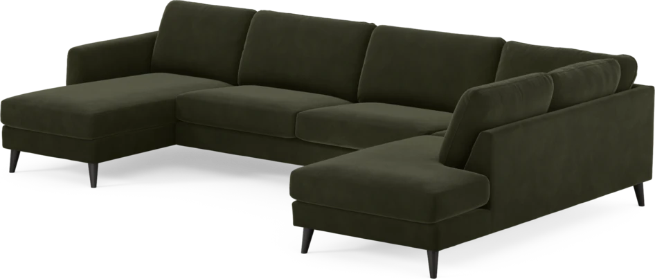 Bridge - 3-sits soffa med schäslong vänster och divan höger - Grön