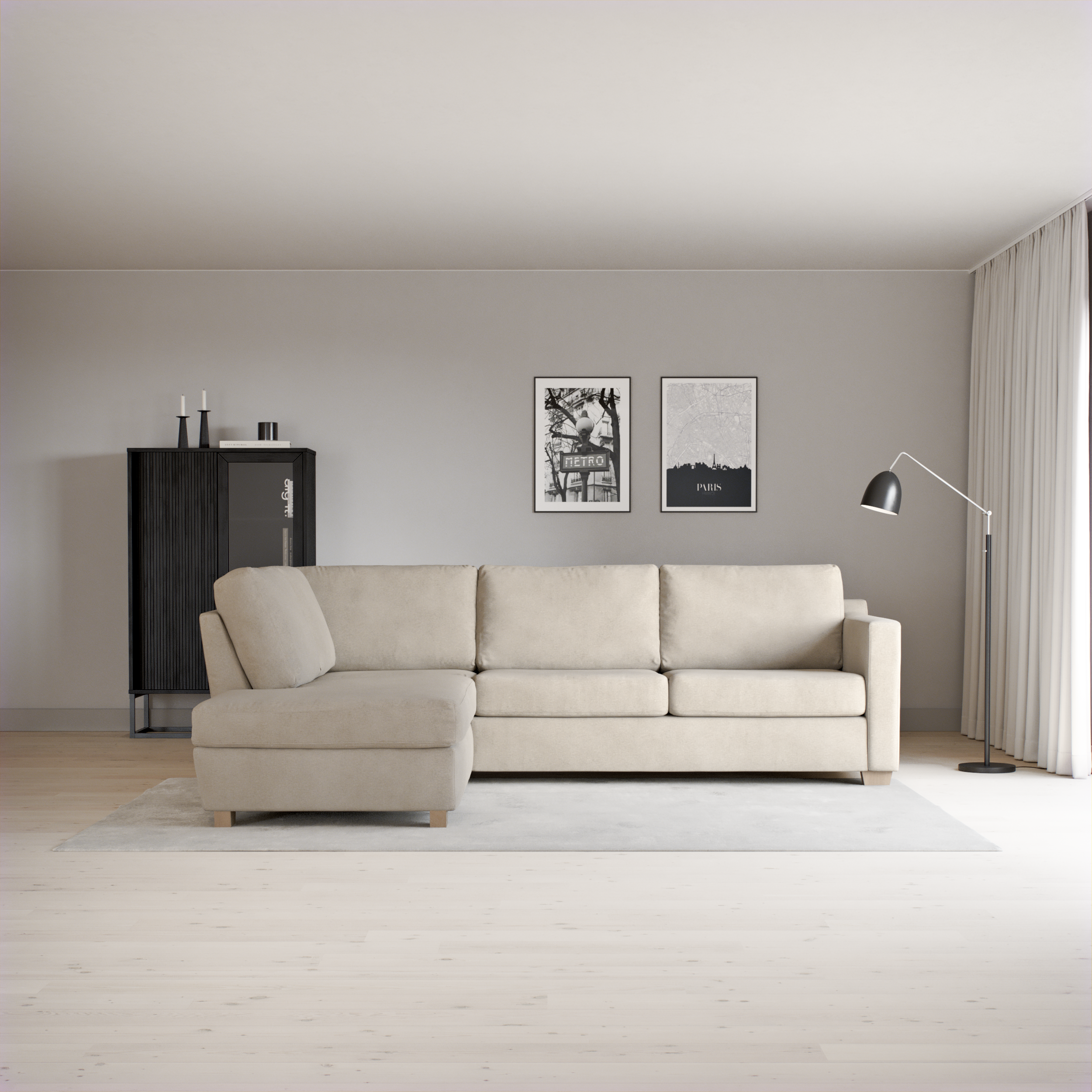 Friday, 2,5-sits soffa med divan vänster
