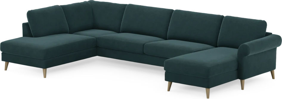 Bridge - 3-sits soffa med divan vänster och schäslong höger - Blå
