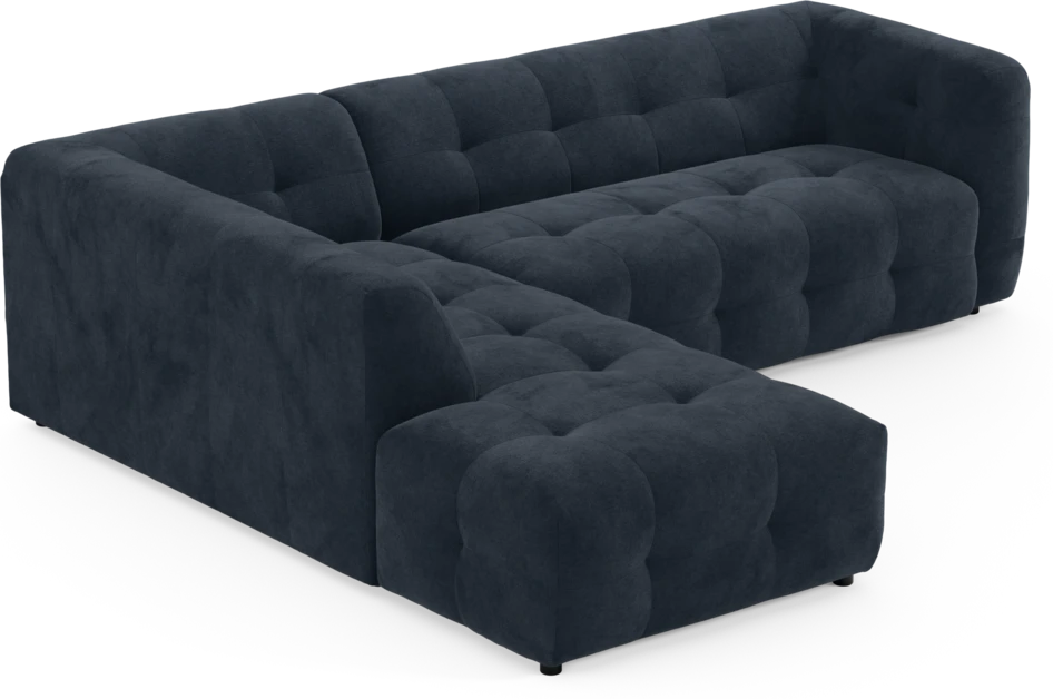 Bella - 3-sits soffa med divan vänster - Blå