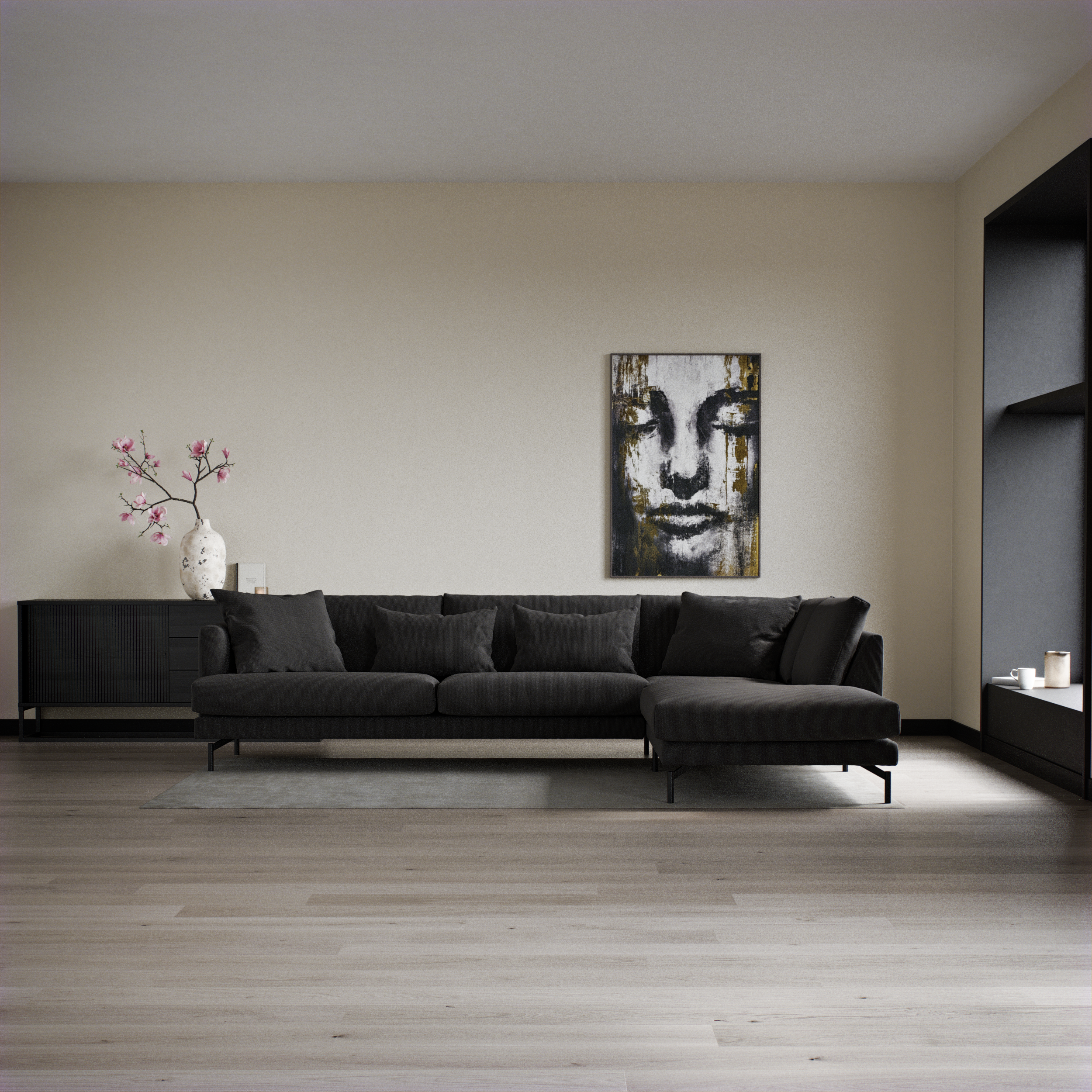 Harper - 3-sits soffa med divan höger - inspiration