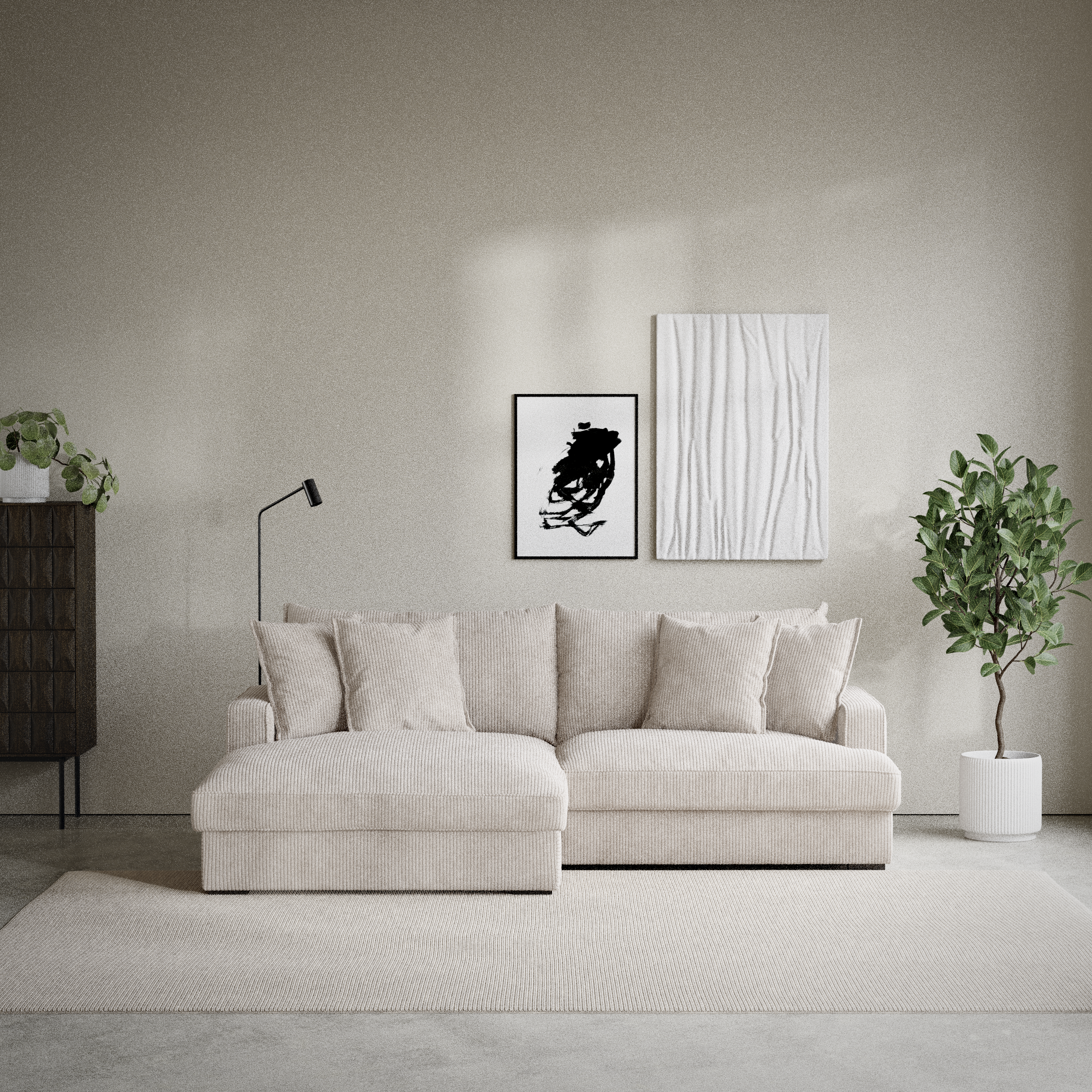 Mila, 2-sits soffa med schäslong XL vänster