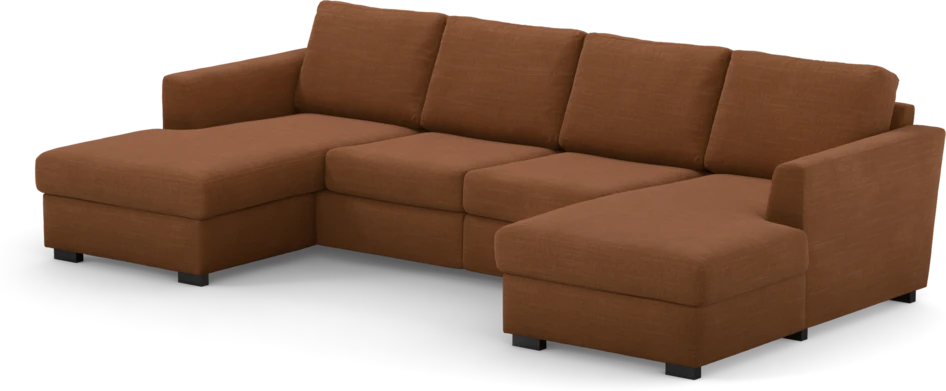 Friday - 2-sits soffa med två schäslonger - Orange
