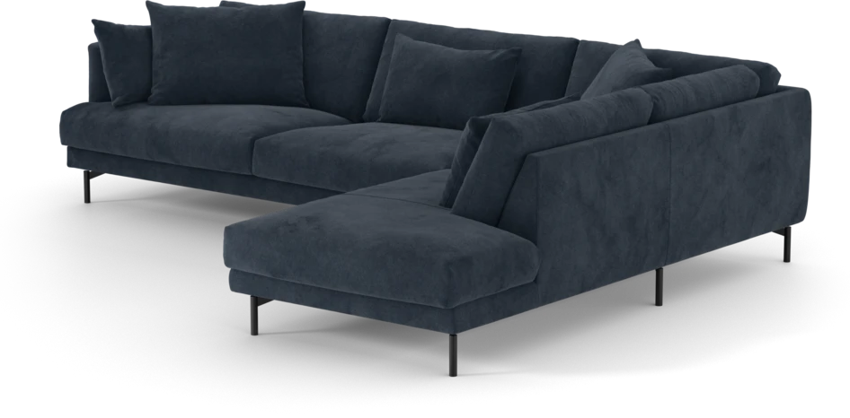 Harper - 3-sits soffa med divan höger - Blå